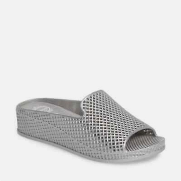 Jeffrey Campbell Havana Fling 2 Silver Jelly Wedge Slide Sandal Size 10 - Picture 3 of 4